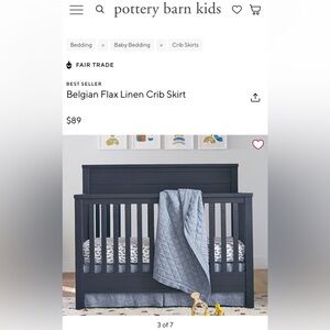 Pottery Barn Kids linen crib skirt